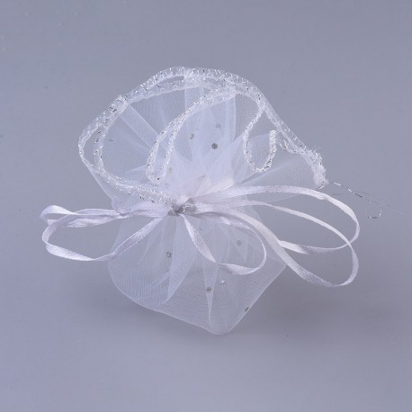 Bolsas de organza blancas con chispas
