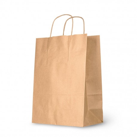 Bolsa de cartulina Kraft con agarradera de cordon