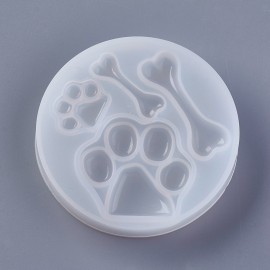 Molde de silicone de Huellas de perros y huesos para encapsulado o resina