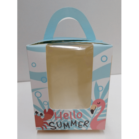 Paquete de 25 cajas HELLO SUMMER con ventana.