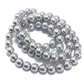 Perlas de vidrio Gris Plateado de 4mm