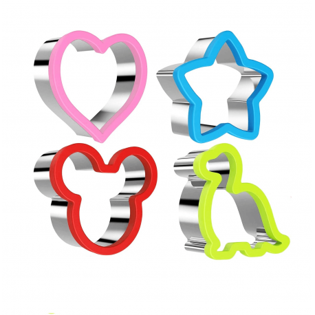 Paquete de 4 cortadores de acero inoxidable.