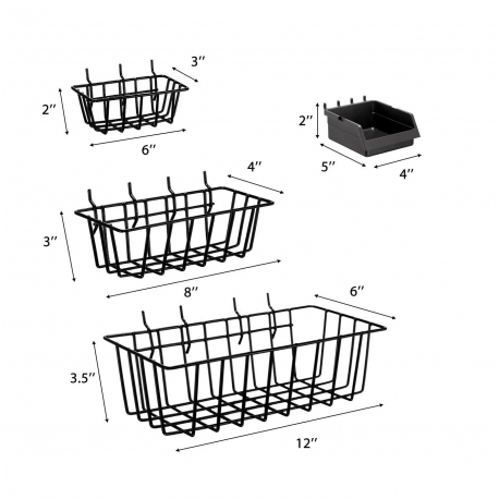 Paquete de canastas para tablero de clavijas.