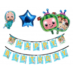 Paquete de Globos y banner Coco Melon