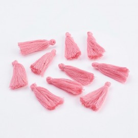 Paquete de 10 borlas de hilo en color rosado
