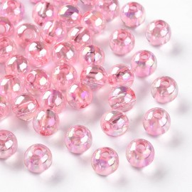 Paquete de 100 abalorios color Rosado, 8x7mm