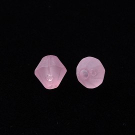 Paquete de 50 gramos abalorios facetados, rosado claro, acabado escarchado