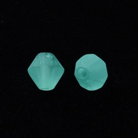 Paquete de 50 gramos abalorios facetados,turqueza, acabado escarchado