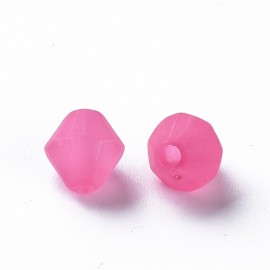 Paquete de 50 gramos abalorios facetados, rosado, acabado escarchado