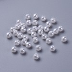Paquete de 100 de abalorios de perlas blancas. 6mm