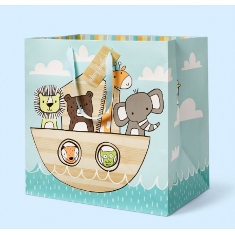 Bolsa de regalo de Noe, con detalles con escarcha.