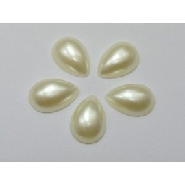 Medias perlas de gota en color crema