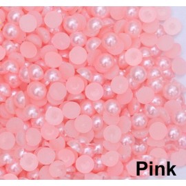 Medias perlas en color rosado de 4 mm