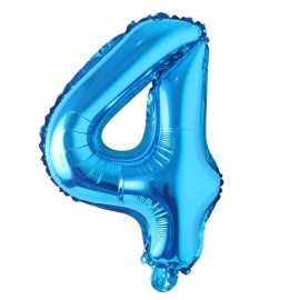 Globo de Aluminio Azul Número "4"