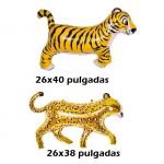 Paquete de globos de aluminio de3 tigres y 3 leopardos