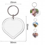 Llaveros para fotos en forma de corazón.