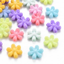 Abalorios de flores, en colores mixtos
