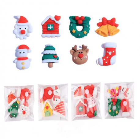 Paquete de 4 figuras navideñas de resina