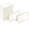 Paquete de 100 tarjetas blancas con borde dorado