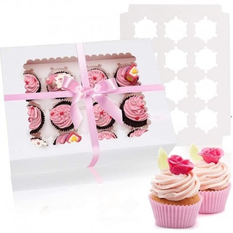 Paquete de 6 cajas para cupcakes para 12 cupcakes