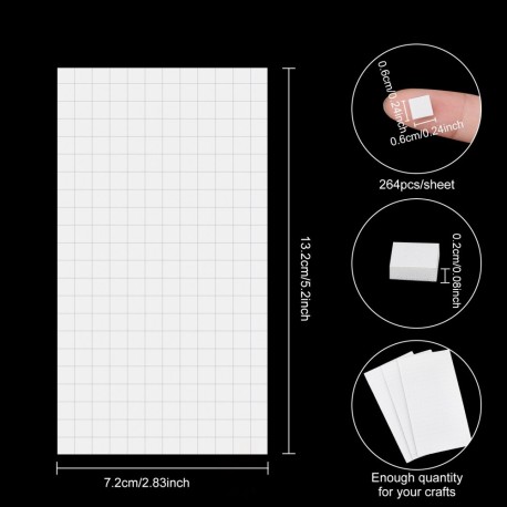 Láminas de cuadritos de foam con adhesivo doble capa (DOTS)