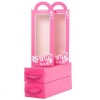 Paquete de 10 cajas “Party” rosadas con ventana, 7,36x19x4,82 cms
