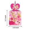 Paquete de 12 cajas para confites “BARBIE”. 8,9x9,4x8,9 cms