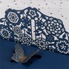 Paquete de 25 invitaciones de mariposa y su sobres color azul marino