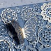 Paquete de 25 invitaciones de mariposa y su sobres color azul marino