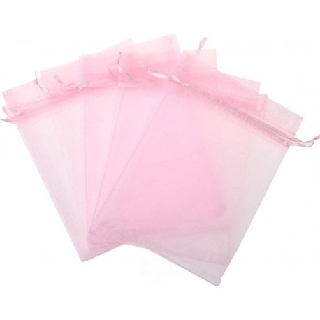 Paquete de 10 Bolsas de organza rosadas