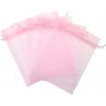 Paquete de 10 Bolsas de organza rosadas