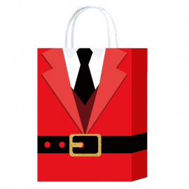 Paquete de 16 bolsas Kraft de traje rojo para confites