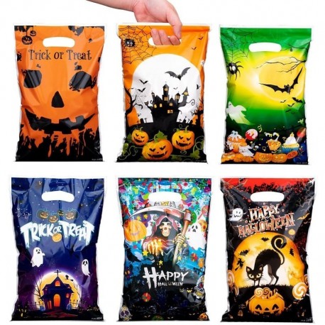 Paquete de 72 bolsas plásticas con diseño de Halloween