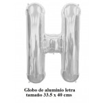 Globo de Aluminio letra "H", plateado