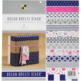 Block cartulina estampada "Ocean Breeze" de DCWV, 12x12"
