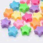 Paquete de estrellas de colores, plastico, 10x11x5mm